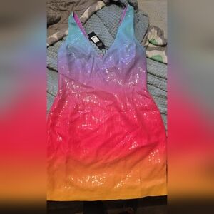 FASHION NOVA L sequin multicolored dress